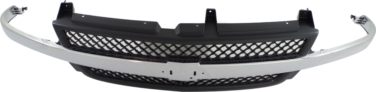 SILVERADO 2500 HD/3500 01-02 GRILLE, Black Mesh, w/ Chrome Center Bar ...