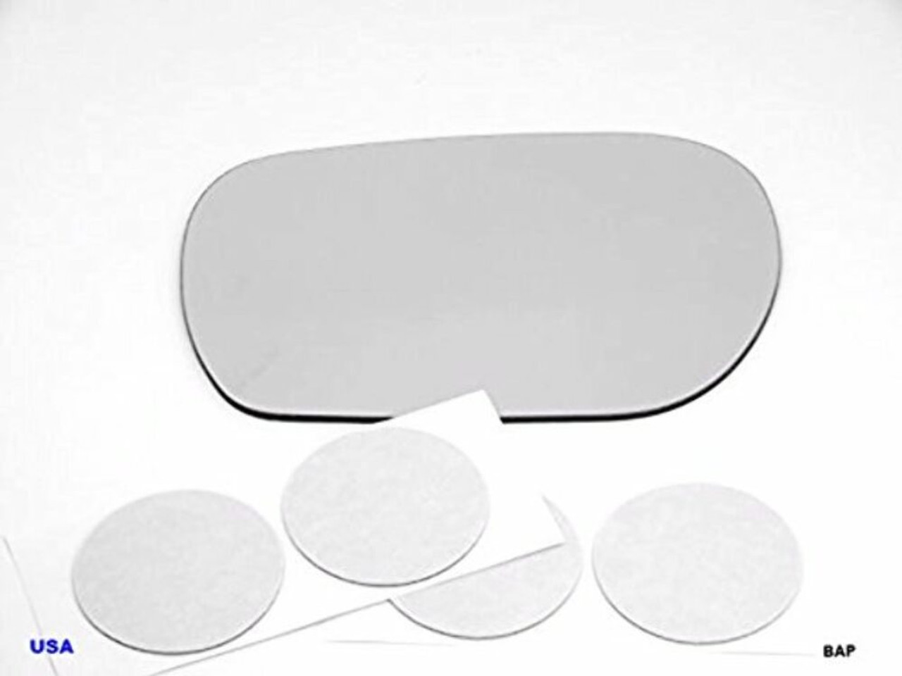 Fits 03-04 Inf M45, 02-06 Inf Q45, Left Driver Replacement Mirror Glass Lens (Fits Over For Auto-Dimming Mirror) with Adhesive, USA (Mirror Does not Auto Dim)