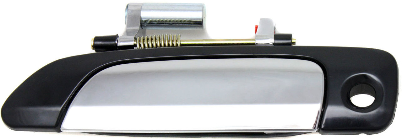 CIVIC 01-05 FRONT EXTERIOR DOOR HANDLE LH, Chrome Lever+Smooth Black Housing, w/ Keyhole, Sedan