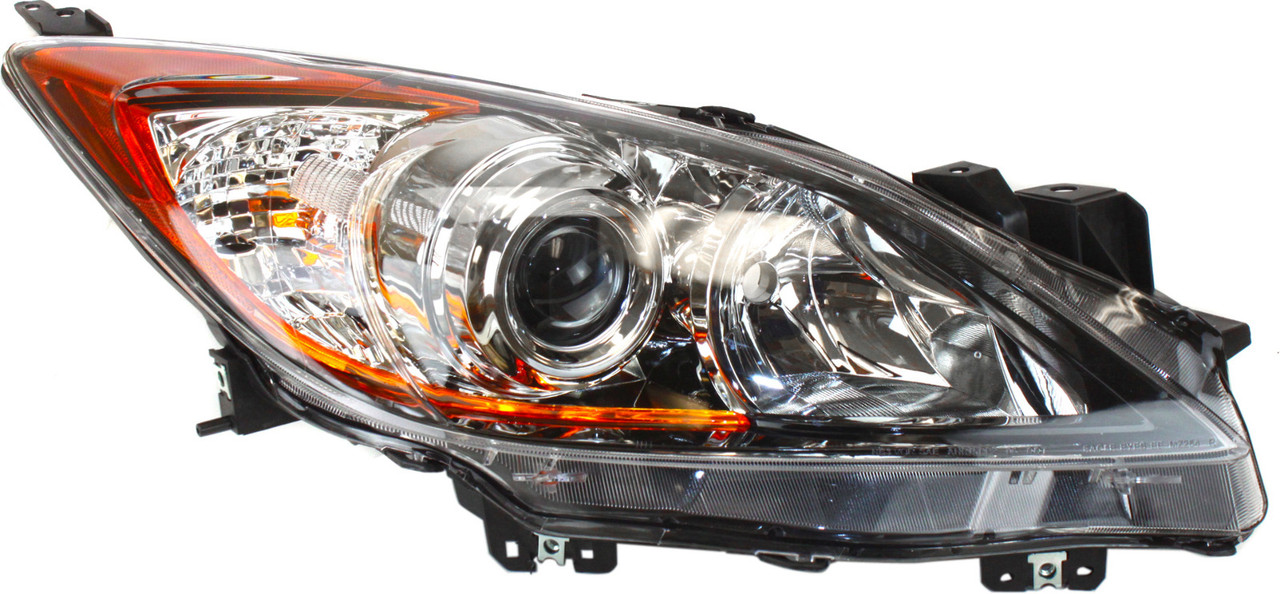 MAZDA 3 12-13 HEAD LAMP RH, Lens and Housing, Halogen, 6 Speed Trans, Hatchback/Sedan - CAPA