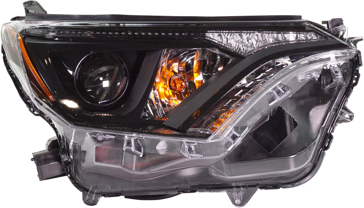 RAV4 16-18 HEAD LAMP RH, Assembly, Halogen, w/ Black Bezel, (Exc. Hybrid Model), North America Built Vehicle