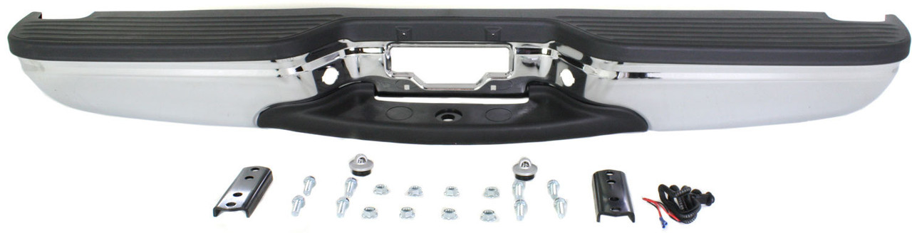EXCURSION 00-05 STEP BUMPER, FACE BAR AND PAD, w/ Pad Provision, w/ Mounting Bracket, Chrome, w/o Rear Object Sensor Holes