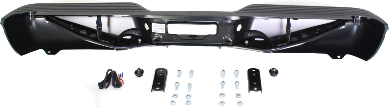 EXCURSION 00-05 STEP BUMPER, FACE BAR AND PAD, w/ Pad Provision, w/ Mounting Bracket, Powdercoated Black, w/o Rear Object Sensor Holes