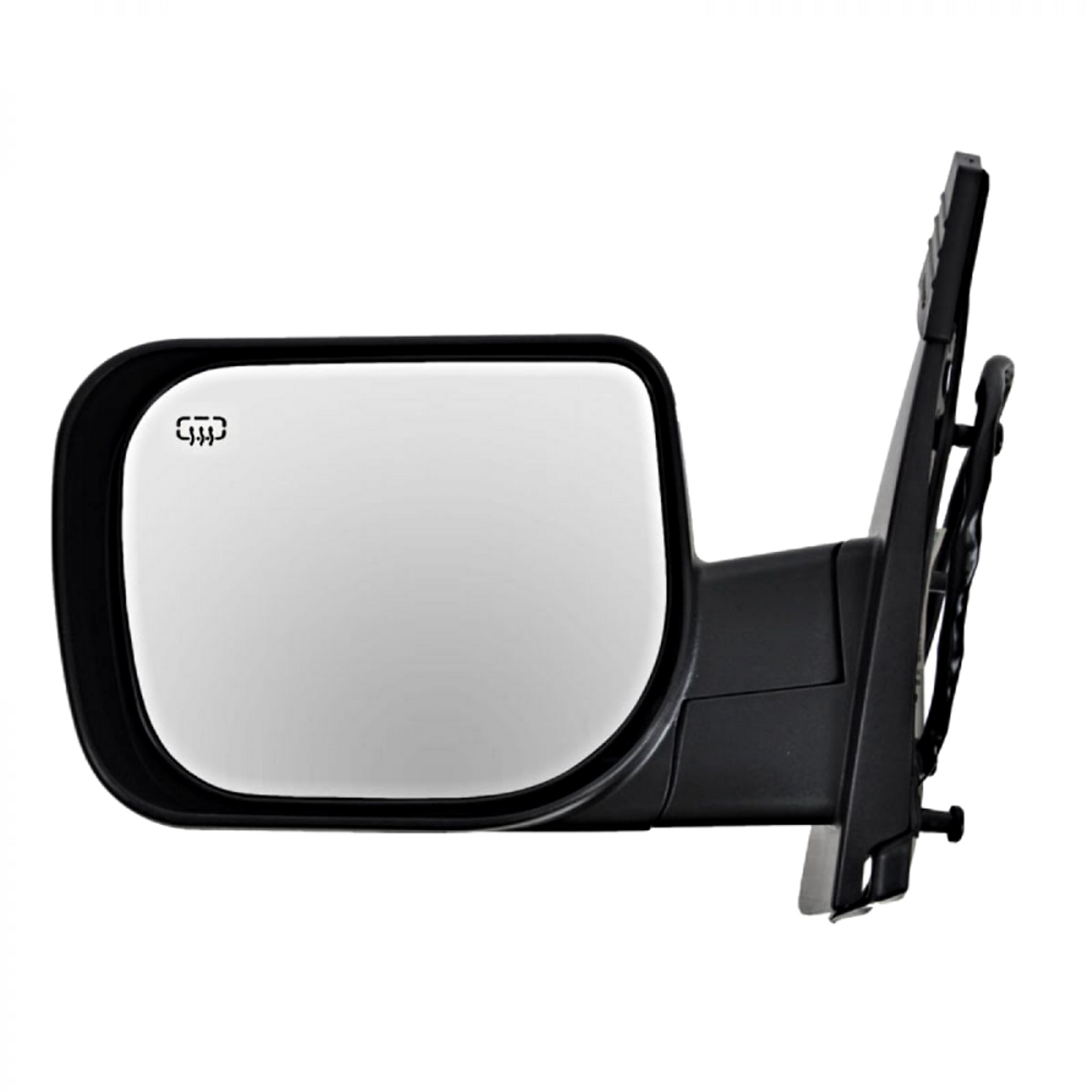 Fits 04-15 Titan / Armada Left Driver Text Power Mirror W/Ht,Single Arm,Man Fold