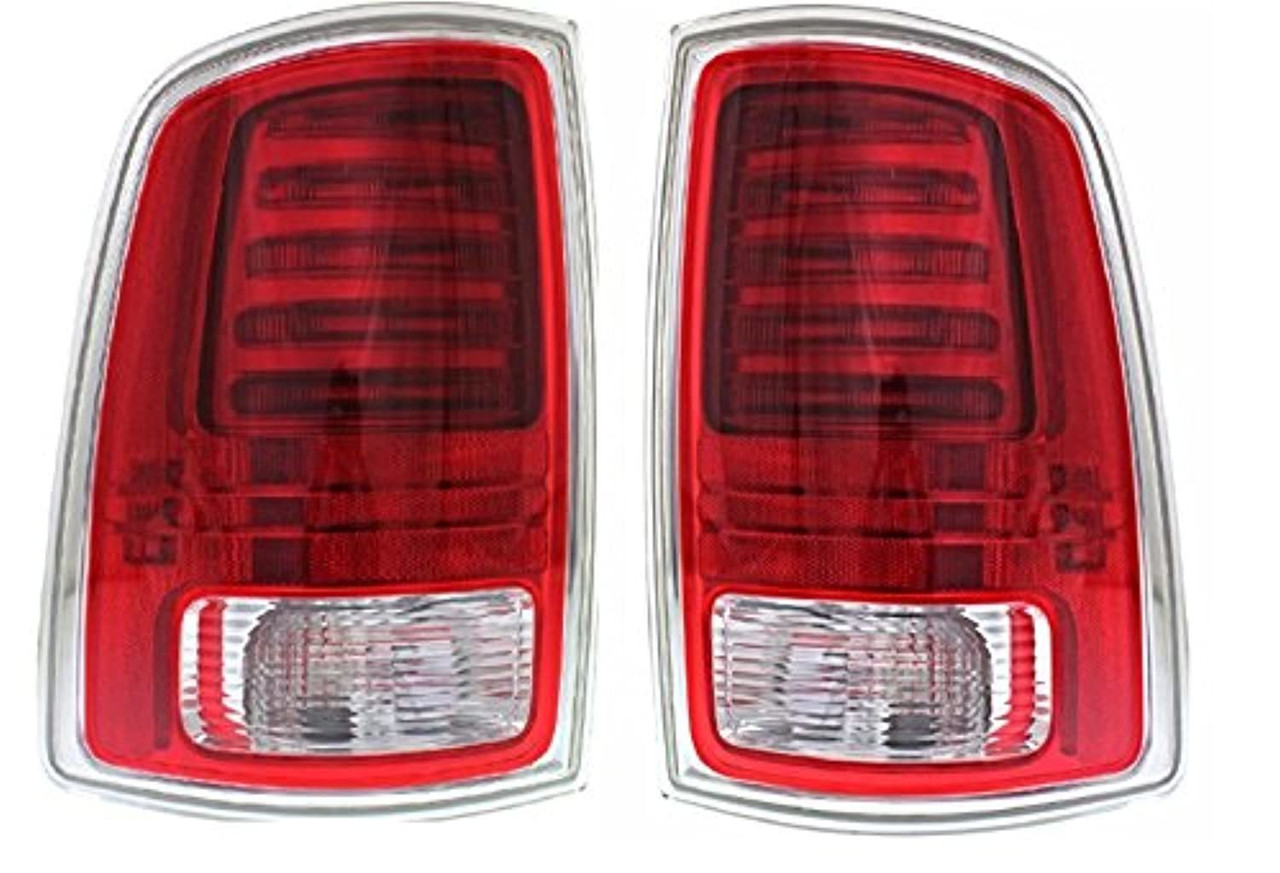 Fits 13-16 RAM PICKUP LEFT & RIGHT SET TAIL LAMP ASSEMBy LED TYPE W/CHROME TRIM