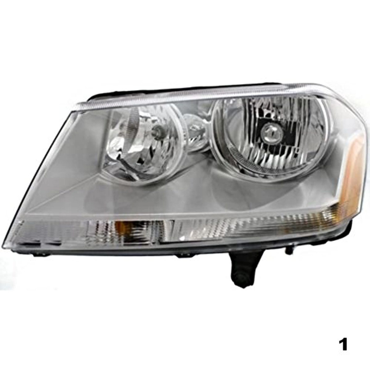 Fits 08-14 Avenger Left Driver Headlamp Assembly w/Chrome Bezel