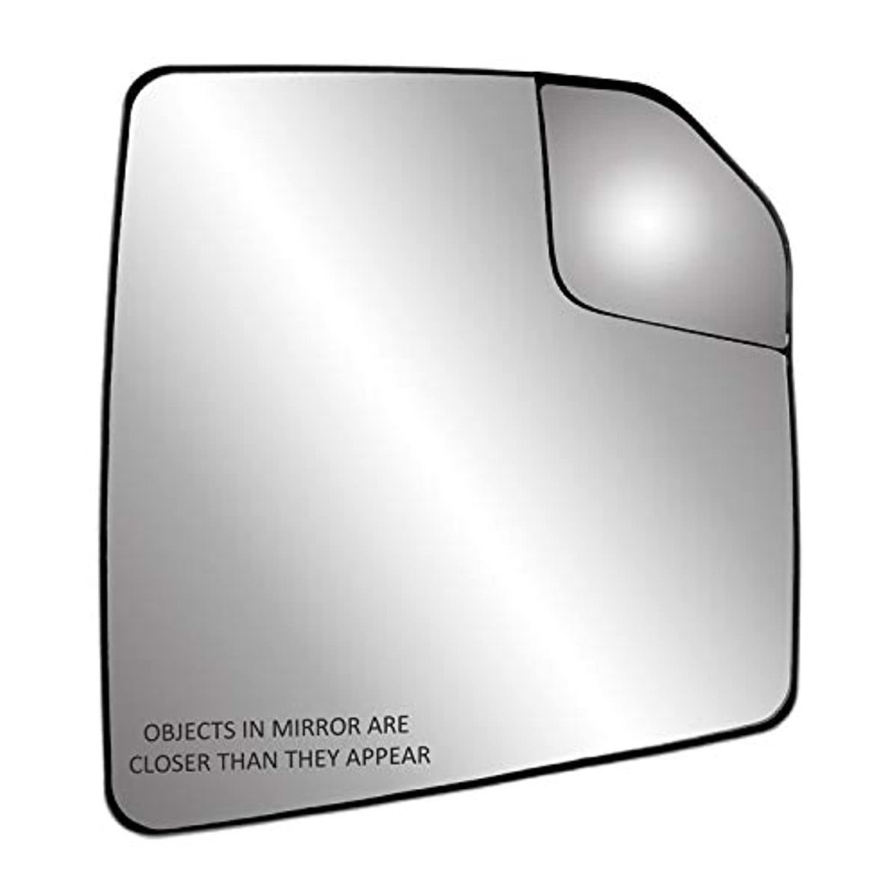 Passenger Side Non-Heated Mirror Glass w/Backing Plate, Ford F150 Adjustable spot Mirror, w/o Tow pkg, w/o auto dimming, w/o Blind spot Detection System, 7 15/16" x 7 3/16" x 9 1/2"