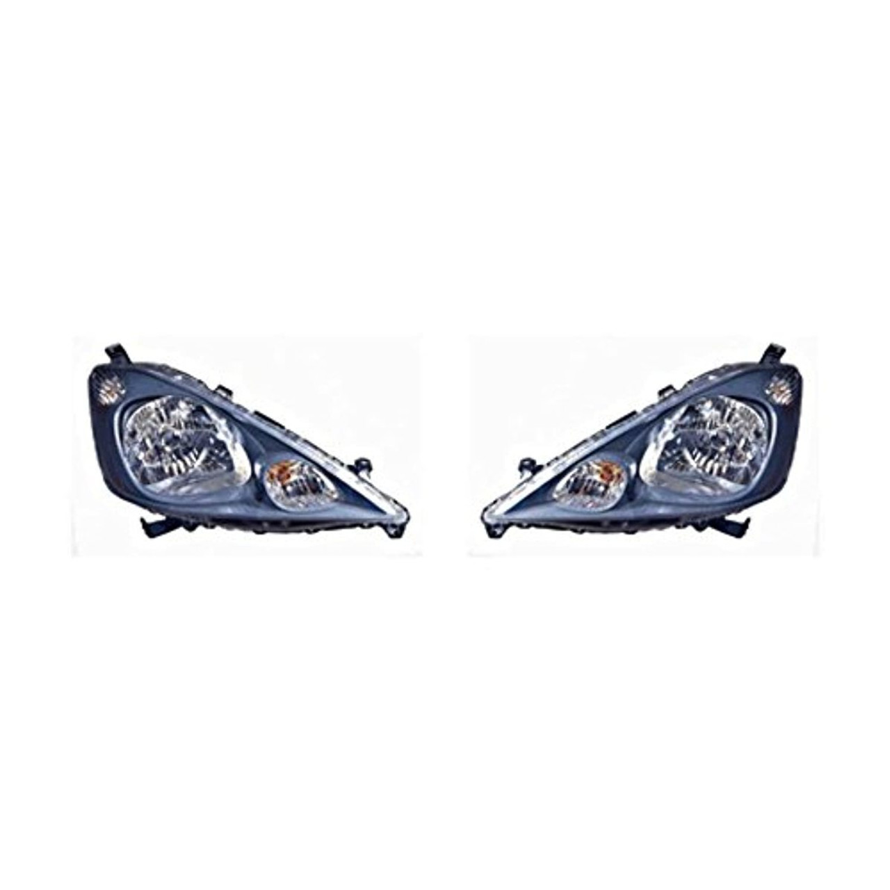 Fits 09-13 Fit Left & Right Headlamp Assemblies w/Grey Bezel (Pair)