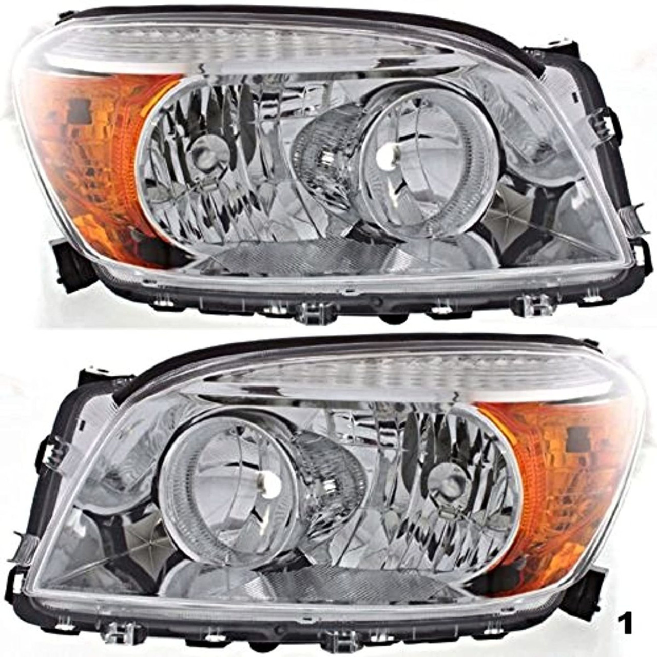 Fits 06-08 RAV4 Left & Right (Set) Headlight Housings w/Chrome Bezel