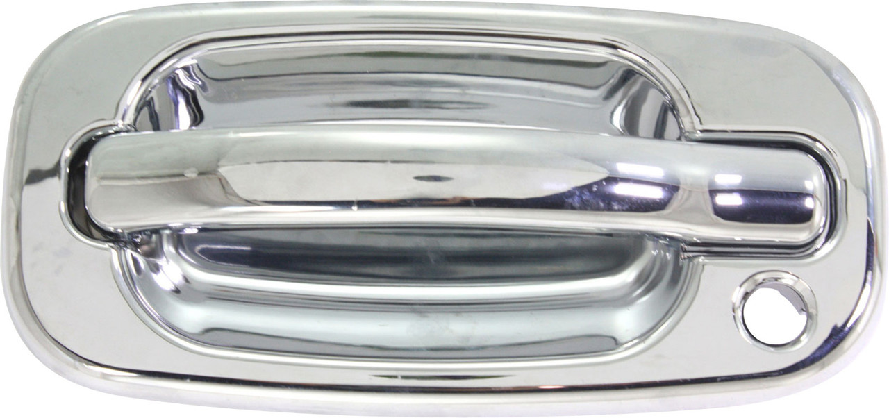 SILVERADO/SIERRA 99-06 FRONT EXTERIOR DOOR HANDLE LH, All Chrome, w/ Keyhole, Includes 2007 Classic