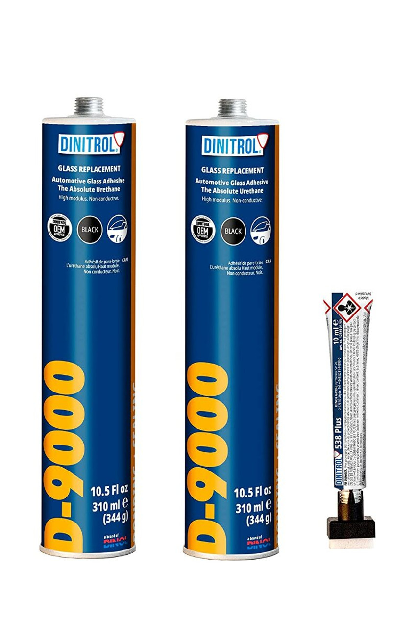 DINITROL D-9000 Automotive Urethane 310ml 2 Tubes + 538 Plus (1) 10ml Primer Stick
