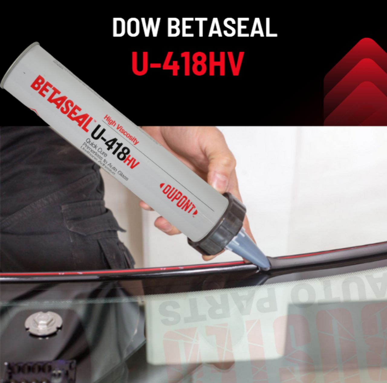 Dow Betaseal Auto Glass High Viscosity Urethane, Adhesive, Sealant - Primerless U-418HV 2 Tubes