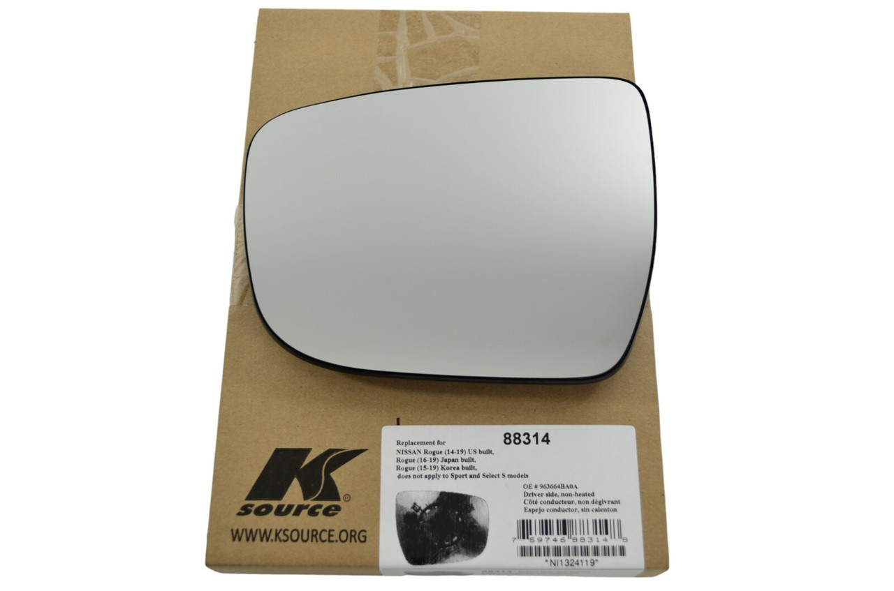 K Source LH Driver Side Glass Assembly Compatible with 14-22 Rogue, Not Compatible with Sport and Select S