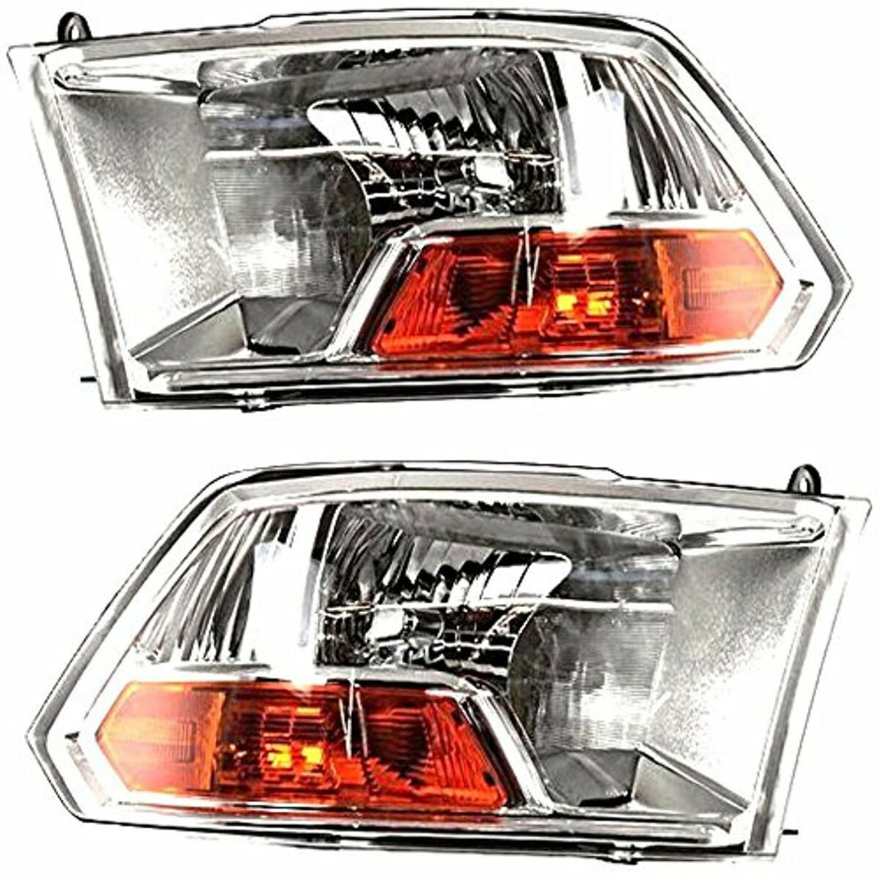 Fits 09-12 Ram 1500, 10-12 Ram 2500, 3500 Headlight Left and Right Set  Chrome