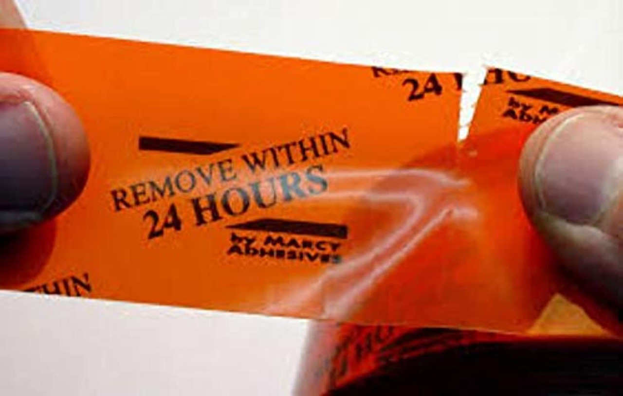 5 Rolls Molding Tape - All Weather, No Residue - 3" x 180' Orange 24-Hr, Printed/Perfed. (12")