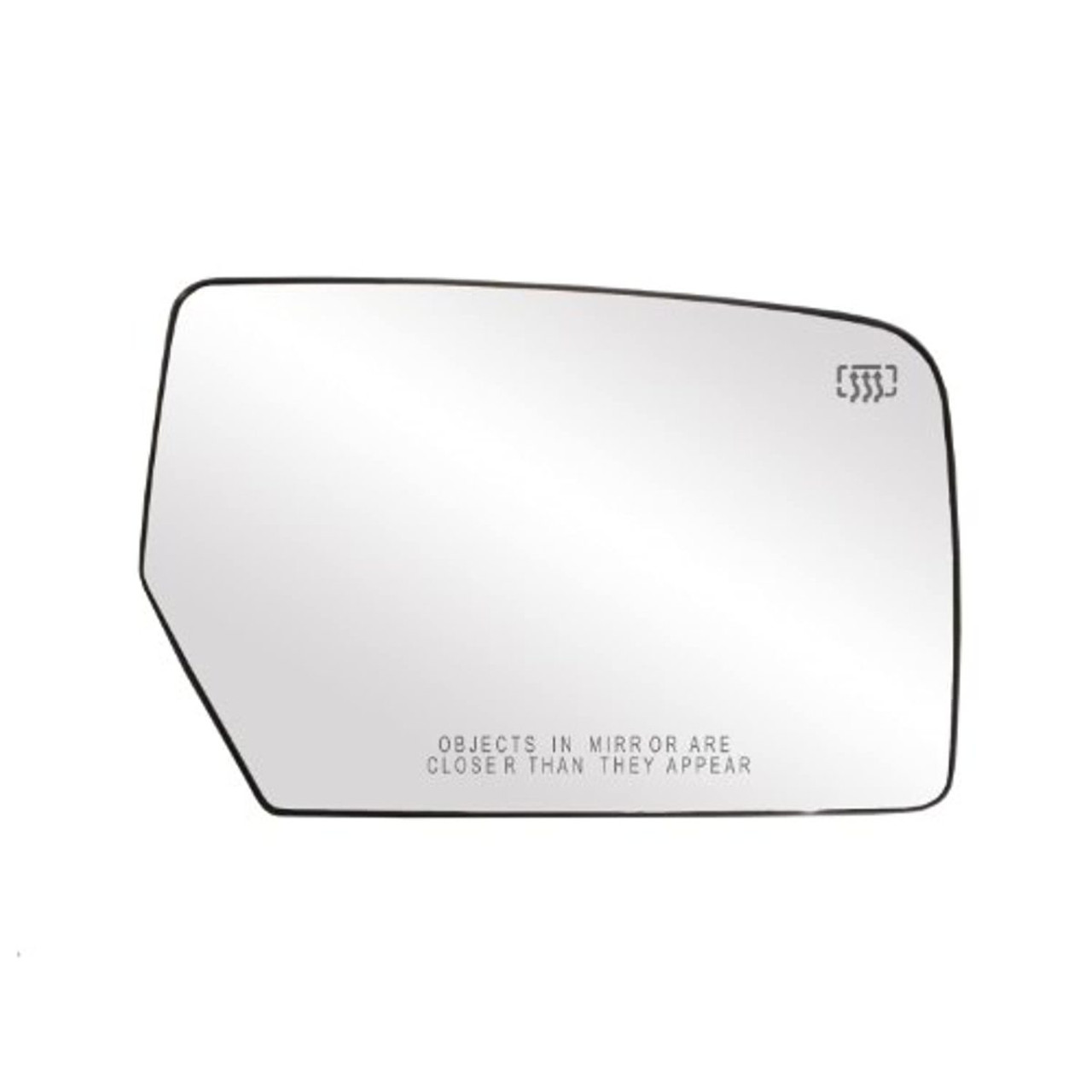 Fit System Passenger Side Heated Mirror Glass w/Backing Plate, Ford Expedition, Lincoln Navigator, 5 5/8" x 8 9/16" x 9 5/8" (w/o Blind Spot)