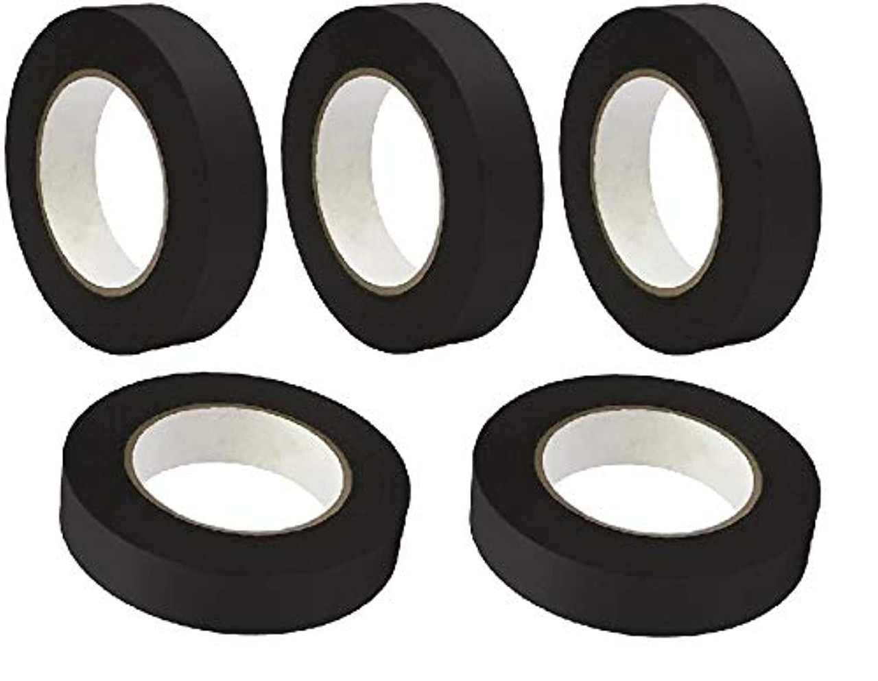 5 Rolls Marcy No Residue Black Masking Tape 1.5" x 60 yds (36mm x 180')