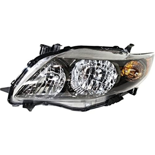 Fits 09-10 Corolla Left Driver Side Headlamp Assembly w/Black housing