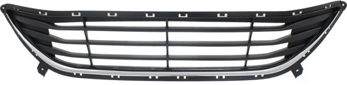 ELANTRA 11-13 FRONT BUMPER GRILLE, Textured Black, w/ Chrome Insert, Sedan, USA Built Vehicle - CAPA