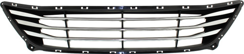 ELANTRA 14-16 FRONT BUMPER GRILLE, Textured Dark Gray, w/ Chrome Insert, USA Built