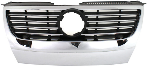 PASSAT 06-10 GRILLE, Chrome Shell/Black Insert, w/o PAS and PDC Holes, w/ Chr Insert Mldg