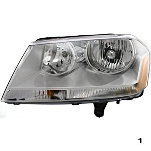 Fits 08-14 Avenger Left Driver Headlamp Assembly w/Chrome Bezel