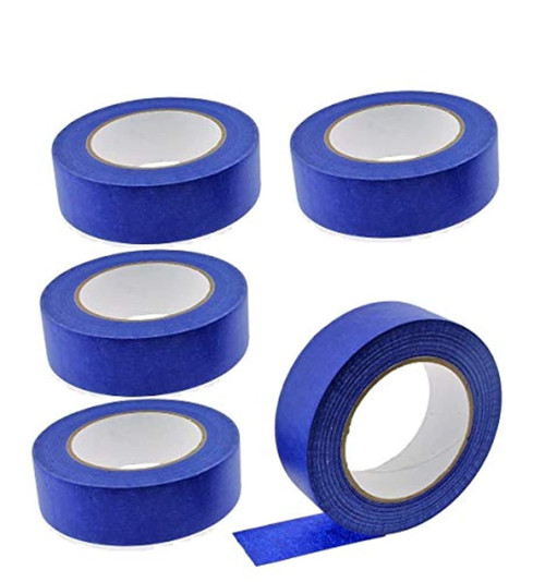 5 Rolls No Residue Blue Masking Tape 1.5" x 60 yds (36mm x 180')