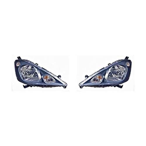 Fits 09-13 Fit Left & Right Headlamp Assemblies w/Grey Bezel (Pair)