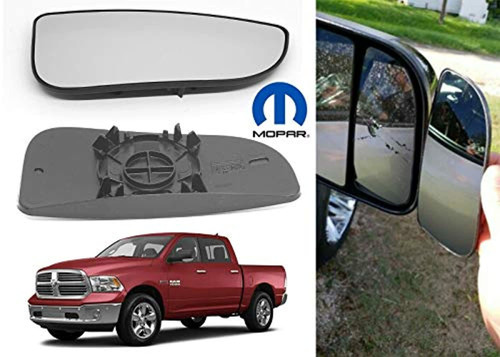Fits 09-22 Ram Pickup Right Pass Lower Flip Up Tow Mirror Glass w/Holder OE
