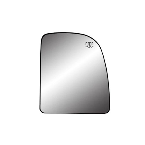 Fit System Passenger Side Heated Mirror Glass w/Backing Plate, Ford Excursion, F250, 350, 450, 550 Super Duty Pick-Up, 8 3/8" x 7 1/8" x 10 5/16" (Towing Mirror top Lens)