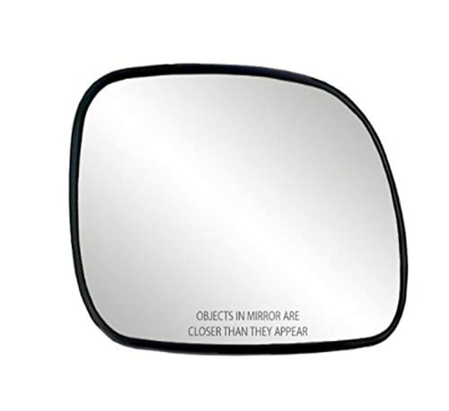 Fit System Passenger Side Heated Mirror Glass w/Backing Plate, Chrysler Town & Country, Caravan, Grand Caravan, 5 1/8" x 7 5/16" x 8" (w/o auto dimming)