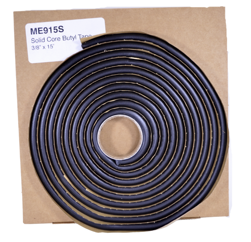 ME915S 3/8" Round Butyl Tape 15' Roll Auto Glass Adhesive Soft Seal