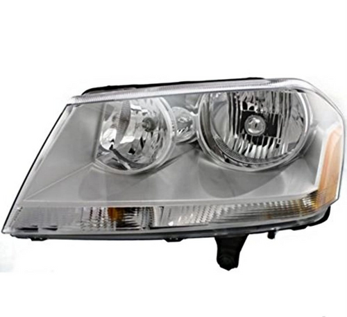 Fits 08-14 DG Avenger Left Driver Halogen Headlamp Assembly w/Chrome Bezel