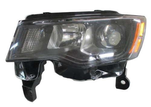 Fits 17-21 Grand Cherokee 2022 WK Halogen Headlight Assembly w/ Black Bezel Left  CAPA