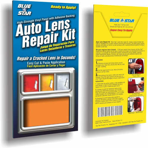 Blue Star - DIY Non Grid Pattern, Smooth Auto Lens Repair Kit (Amber) #881