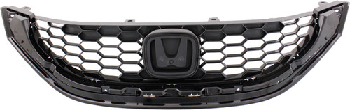 For CIVIC 13-15 GRILLE, Painted Black Shell and Insert, EX/EX-L/SI Models, Sedan, CAPA
