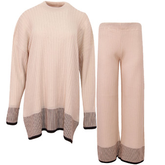 Women Tracksuit 2pc Sets Ladies Knitted Outfit Jumper Trouser
