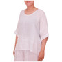 Italian Ripped Asymmetric Hem Linen Top