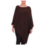 Women Italian Knitted Poncho Ladies Asymmetric Hem Cape Shawl