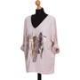 LADIES V NECK TOP WOMEN PRINTED FOIL ANIMAL LEOPARD T SHIRT