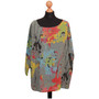 Italian Colored Splash Printed Top Plus Size