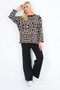 Womens Co-Ord Knitted 2 Pcs Set, Ladies Long Sleeve Animal Print Jumper Girls Plain Trouser