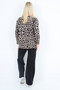 Womens Co-Ord Knitted 2 Pcs Set, Ladies Long Sleeve Animal Print Jumper Girls Plain Trouser
