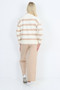 Womens Co-Ord Knitted 2 Pcs Set, Ladies Long Sleeve STRIPE PRINT Jumper Girls Plain Trouser