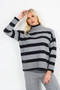 Womens Co-Ord Knitted 2 Pcs Set, Ladies Long Sleeve STRIPE PRINT Jumper Girls Plain Trouser