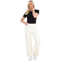 Women Palazzo Knitted Trouser Ladies Soft Feel Winter Side Split Trouser