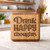 Set of 6 Engraved Wooden Coasters with storage caddy from the “Tipsy” Series