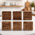 Set of 6 Engraved Wooden Coasters with storage caddy from the “Tipsy” Series