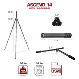 Ascend-14-BH Compact Carbon Fiber Travel Tripod: Built-In Ball Head