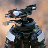 In Use Close up of ball head with open lever